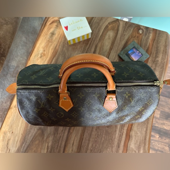 Louis Vuitton Speedy 35 Satchel Brown Monogram Bag AUTHENTIC REFURBED OLD “SD” - Picture 9 of 17